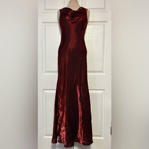 Vintage 90’s‎ De-Laru Backless Crimson Formal Dress size 5/6 Shimmer Long Fancy